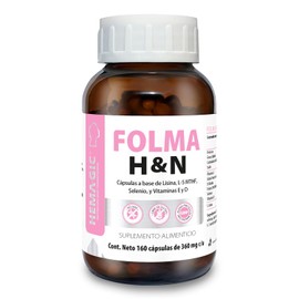 Folma H&N - Lisina Biotina Selenio Vitaminas E, D, Y Folato - Suplemento Alimenticio 160 Cápsulas 360 mg c/u - Cabello Y Uñas - Nutricosmético
