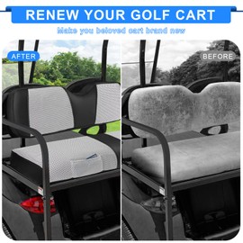 Golf Cart Seat Covers - Breathable Fabric Universal Rear Seat Cover for Club Car, Ezgo, Yamaha