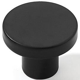 khtumeware 10 Pack Cabinet Knobs Black Kitchen Cabinet Knobs Round Dresser Drawer Knobs Matte Black Drawer Pulls Closet Door Knobs 1-1/5 Inch