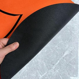 Basketball Oven Mat, Thick Heavy Rubber Doormat, Bathroom Area Rug for Sink and Bath Tub, Soft Surface, Shock Absorbing Cushioned Floor Mat, Feet Relief, Decorative Doorway Rug, Orange, 29.5" x 17.3"