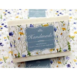 ZZYBIA Wrap Paper Tape for Homemade Soap Bar Handmade Products 20pcs (Horizontal - Daisy)