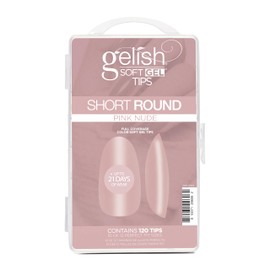 Gelish Nude Soft Gel™ Tips, Professional Quality Press on Nails Extension for Strong, Long-Lasting Manicures – Easy Application, Natural Look, Pre-shaped False Nail (Pink Nude Short Round, 120 Count)