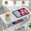 YEAKOO Narrow Side Table with Charging Station, 3-Tier End Table