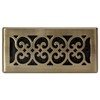 Decor Grates SPH410-A Scroll Design Floor Register, 4x10, Antique Brass