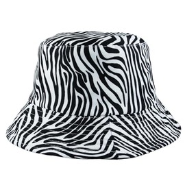 Fun Animal Print Design Bucket Hats – Unique, Colorful Design, Heavy Duty Unisex Sun Hats, Perfect for Festivals & Outdoor Fun (UK, Alpha, One Size, Zebra)