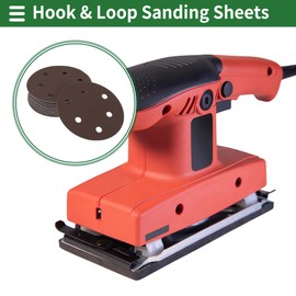 X AUTOHAUX Sandpaper Hook & Loop Sanding Sheets 125x125mm Red 2000 Grit Round Efficient Grinding and Polishing Automobile Manufacturing and Repair Woodworking