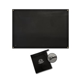 MORURO All Black Bonfire Sheet, Bonfire Stand, Sheet, Black, 37.4 x 27.6 inches (95 x 70 cm), Camping, Outdoors, Fireproof, Heat Resistant, Extra Thick All Black Bonfire Sheet