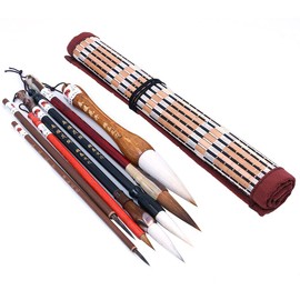 ANCLLO Excellent Chinese Calligraphy Brush Kanji Japanese Sumi Drawing Brush (4 Sizes with Brush Bag)