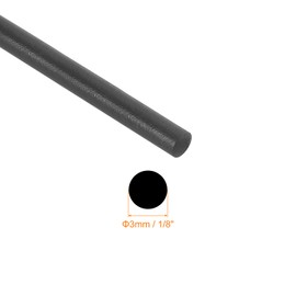 uxcell Nitrile Rubber Round Seal Strip, 3mm(1/8") Diameter 2 Meters (6.56Ft) Long Hard Solid Rubber Weather Stripping for DIY Gasket, Industrial Equipment, and Furniture