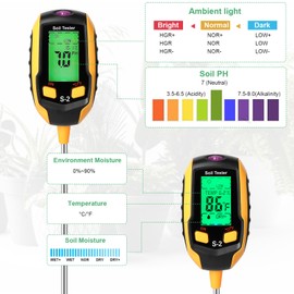 Unbranded 5 in 1 LCD Digital PH Soil Tester Plant Lawn Water Moisture Temperature Test US