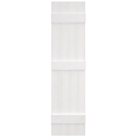 Ekena Millwork Lifetime Vinyl LJ4S14X05500WH Standard Four Board Joined, Board-n-Batten Vinyl Shutters, w/Installation Shutter-Lok's & Matching Screws (Per Pair), 14'W x 55'H, White