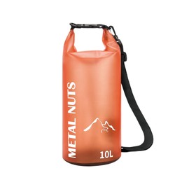 MetalNuts Waterproof Bag – 10L Dry Bags Waterproof with Phone Pouch & Adjustable Shoulder Strap, Durable PVC Floating Sack for Travel, Camping, Hiking, Boating, Fishing, Kayaking & Swimming, Orange
