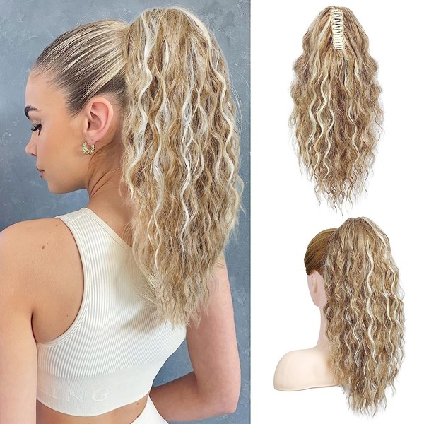 Ponytail Extension for Women Drawstring Ponytail Long Curly Wavy Ponytail