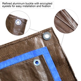 STARPYNG-5 Mil Brown/Blue 10x12 Feet Tarp-LightDuty Waterproof Tarpaulin-Waterproof, UV Resistant, Rip and Tear Resistant, Poly Tarpaulin with Reinforced Edges for Cover