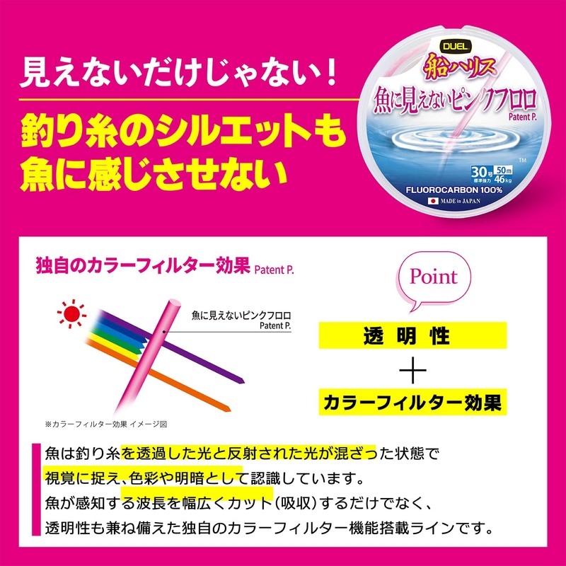 Duel Pink Floro Invisible-to-Fish Ship Harris Big Game 164.1 ft