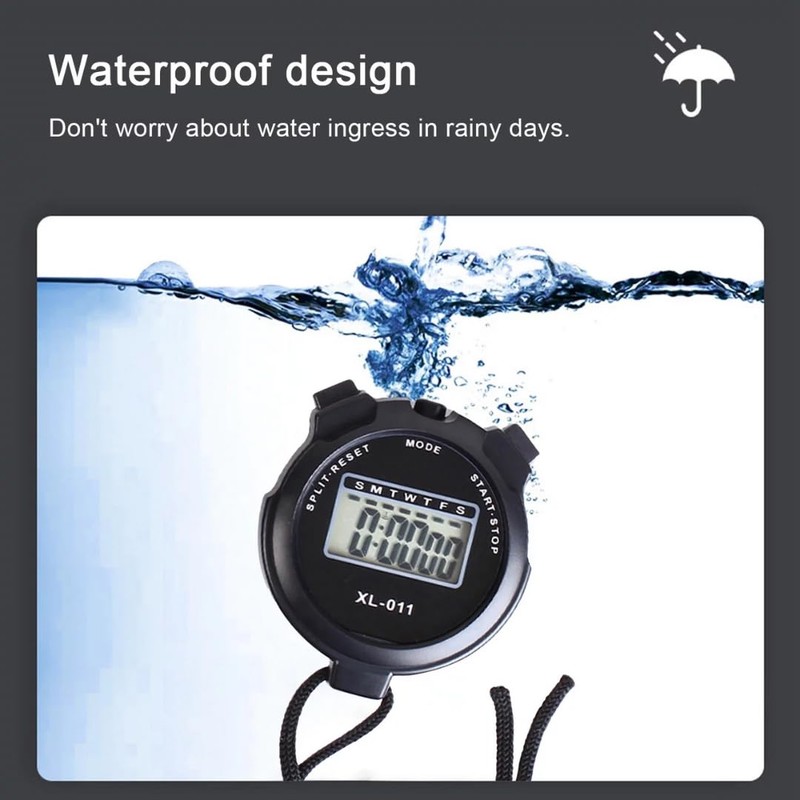 Digital Sports Stopwatch Handheld Shockproof Waterproof Stopwatch with LCD Display