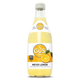 GuS Grown-Up Soda | Lightly Sweetened Sodas with Real Juices | 12 Fl Oz (Pack of 24) (Dry Meyer Lemon)