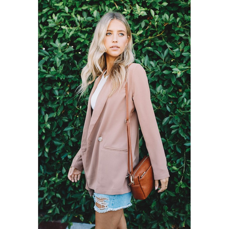 FashionPuzzle Triple Zip Small Crossbody Bag (Rose Gold)