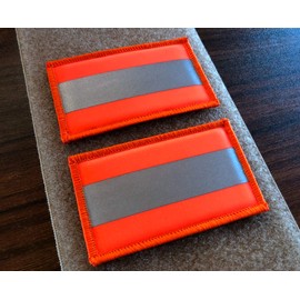 Hannah fit Reflective Canada Flag Tactical Patches Hook-Fastener Backing Canadian Maple ?2x3.5 inch? (Orange)