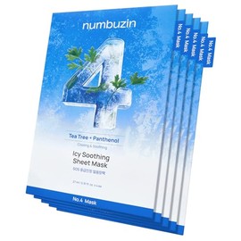 numbuzin No.4 Sheet Mask | Icy Soothing Sheet Mask | Instant Cooling, Hydrating with Tea Tree Extract, Bergamot Leaf Extract | Soothes, Relieves Heate
