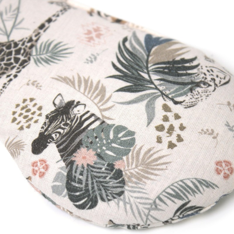 Organic Eye Pillow Lavender & Linseed "Wild Animals" for Relaxation,