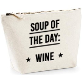 Hippowarehouse Soup Of The Day Wine printed make up cosmetic wash bag 18x19x9cm