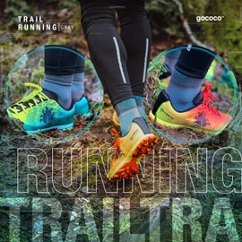 Gococo Trail Running and Running Socks for Trail Running, Supports Ankle Joint, Breathable, Sweat-Wicking for Men and Women, gray