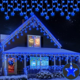 Star Lights Christmas Star Curtain String Lights 11.5ft 96LED Window Star String Lights for Christmas Decoration Indoor&Outdoor Plug in Star Fairy String Light 8 Modes for Party,Balcony Patio