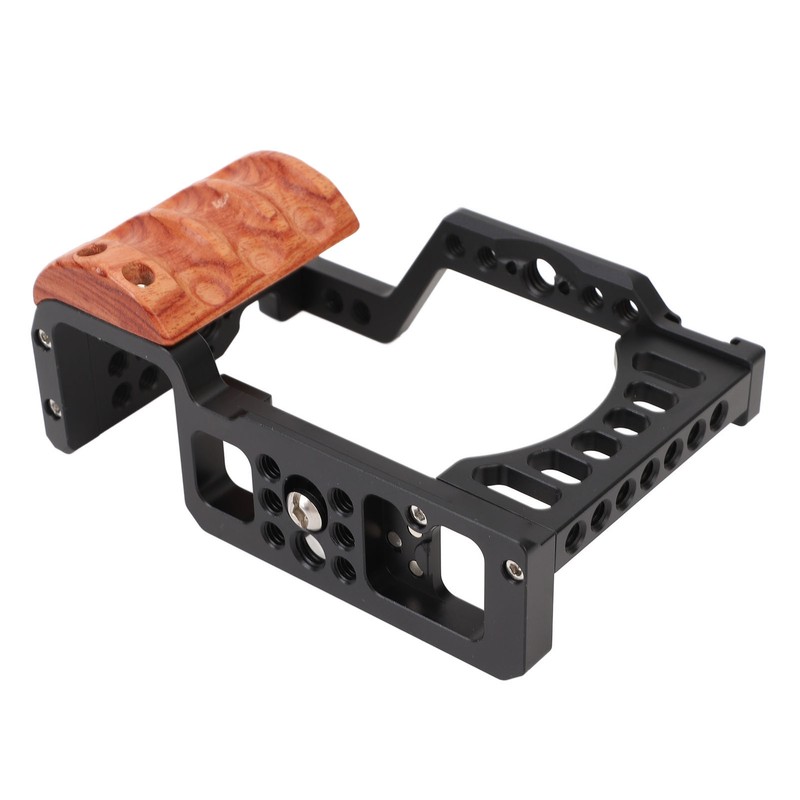 Camera Cage with Wooden Handle for Alpha A7C ILCE 7C