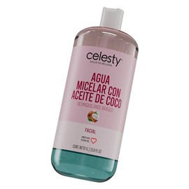 CELESTY | Agua Micelar con Aceite de Coco | Skin Care Limpiador Facial - Desmaquillante | Llevala en tu Cosmetiquera para Maquillaje| Skincare - Hidratante Facial Piel Grasa y Todo tipo de Piel