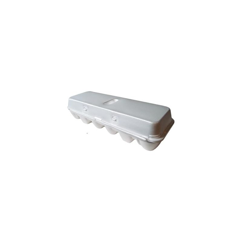 White 12-Egg Blank Styrofoam Carton - 25 Pack