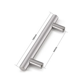 Yomiro Pack of 2 Cabinet Handles, Furniture Knobs, Stainless Steel Furniture Handles, Metal Handles for Kitchen Cabinets, Handles, Furniture Door Handles, Kitchen Handles, Drawer Handles, Brushed