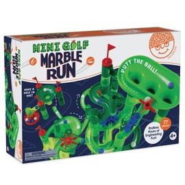 MindWare Marble Run Mini Golf - Building Toys for Kids Ages 4-8 - Unique Twist on Classic Marble Run for Kids Ages 4-8 - Marble Maze Includes 75 Track Pieces, 20 Marbles and Exciting New Components