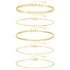 iF YOU Gold Ankle Bracelets for Women, 14k Gold Plated