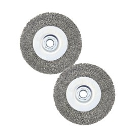 OSFTBVT Crimped Wire Wheel Brush 4in 5/8-11 Threads Arbor for 4-1/2" Angle Grinder - 2pcs