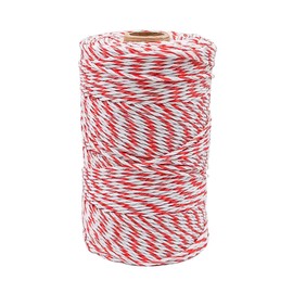 CENPEK Electric Fence Polywire 200m Turbo Wire for Long Portable Fences 6 Stainless Steel Strands for Reliable Conductivity and Rust Resistance Diam. 2mm Turbowire(Red+White)