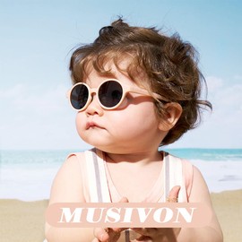 Baby Sunglasses, 0-2.5 Years, Polarised Children's Sunglasses, Flexible Frame for Boys and Girls, Light pink
