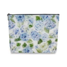 AgriFusion Tech Hydrangea Makeup Bag for Women, Watercolor Floral Linen Cosmetic Pouch - Garden Themed Travel Organizer, Nature Gift for Her, Birthday Mother's Day Essential
