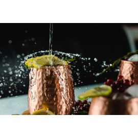 Kosdeg Copper Cups - 16 Oz Set of 4 - Unique Way to Enjoy Wine - Perfect Pure Tumbler for Water - Better Than Glasses or Plastic - Moscow Mule Cup for Drinking