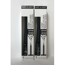 Wet N Wild (2) Wet n Wild Megaliner Metallic Liquid Eyeliner-111A Cosmic Black-0.12oz. Each