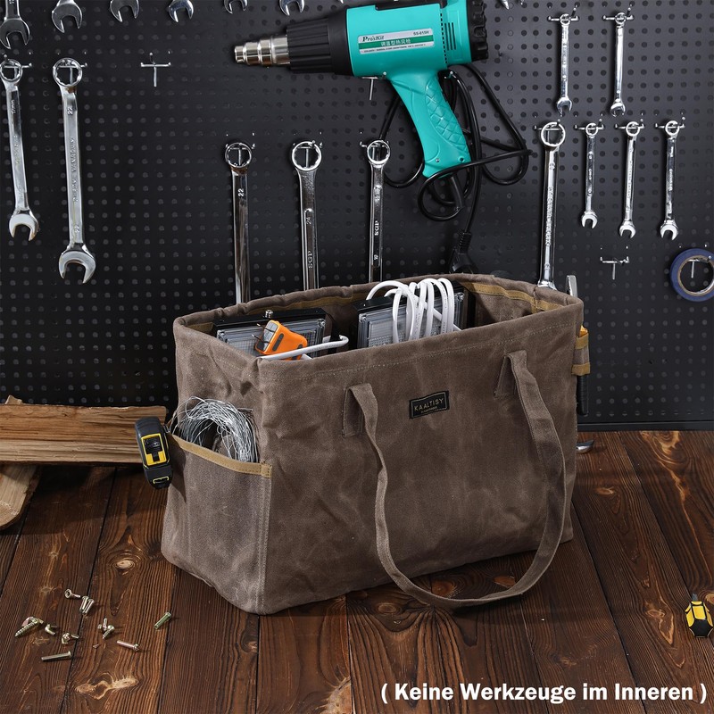 Tool Bag, Hand Tool Storage Bag, 16 oz Waxed Canvas