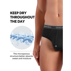 DAVID ARCHY Men's Briefs Rayon Made From Bamboo Underwear Pouch Breathable Super Soft Comfort Briefs Lightweight No Fly 7 Pack
