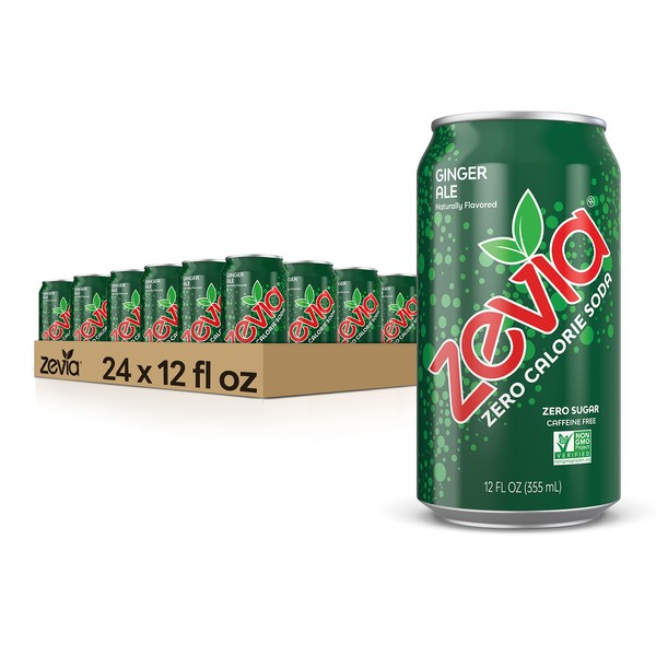 Zevia All Natural Soda, Ginger Ale, 12-Ounce Cans (Pack of 24)