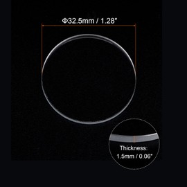 HARFINGTON Watch Clear Crystal Lens Glass 32.5mm Dia. 1.5mm Thick Round Flat Mineral High Transmittance Watch Glass Replacement Part for Watchmaker Repair