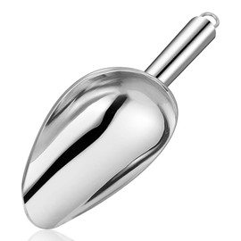 Ice Scoop,8 oz Metal Ice Scoop for Freezer,Stainless Steel Scooper for Ice Machine,Ice Bucket,Bar,Kitchen,Parties,Food Scoop for Popcorn,Flour,Candy,Pet Food