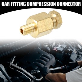 Partuto 1 Pc M6x0.75 Universal Brass Fitting Compression - Car Fitting Connector Adapter Fit 6mm - Brass Gold Tone