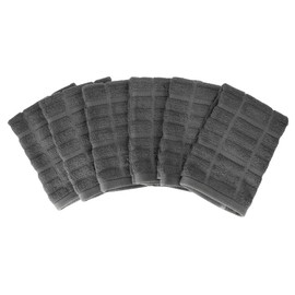 All-Clad - Paños de cocina de alta calidad (6 unidades), 13 x 14 pulgadas, altamente absorbentes, súper suaves, de larga duración, 100% algodón peinado turco, toallas de bar para lavar platos, peltre