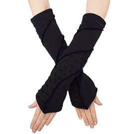 PUREWONDER Women's Arm Warmers Hand Warmers Design No. 8, Black 2