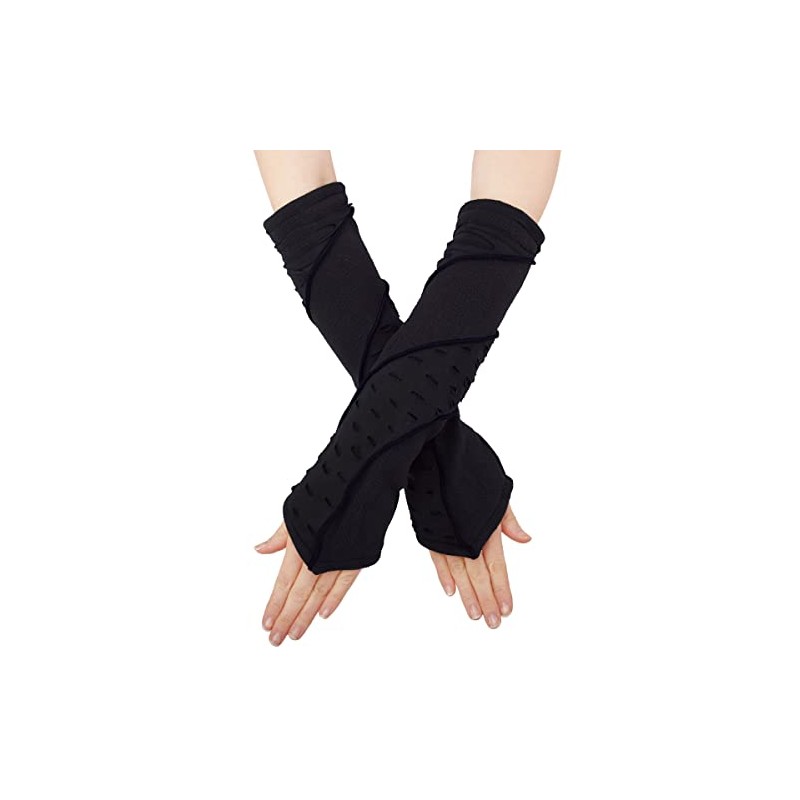 PUREWONDER Women's Arm Warmers Hand Warmers Design No. 8, Black