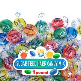 Sugar Free Hard Candy Mix | 1-Pound Pack | About 75 Pieces | Assorted Fruit Flavors | Individually Wrapped Sugarless Candies for Office Bowl | Lemon, Lime, Cherry, Orange, and Berries